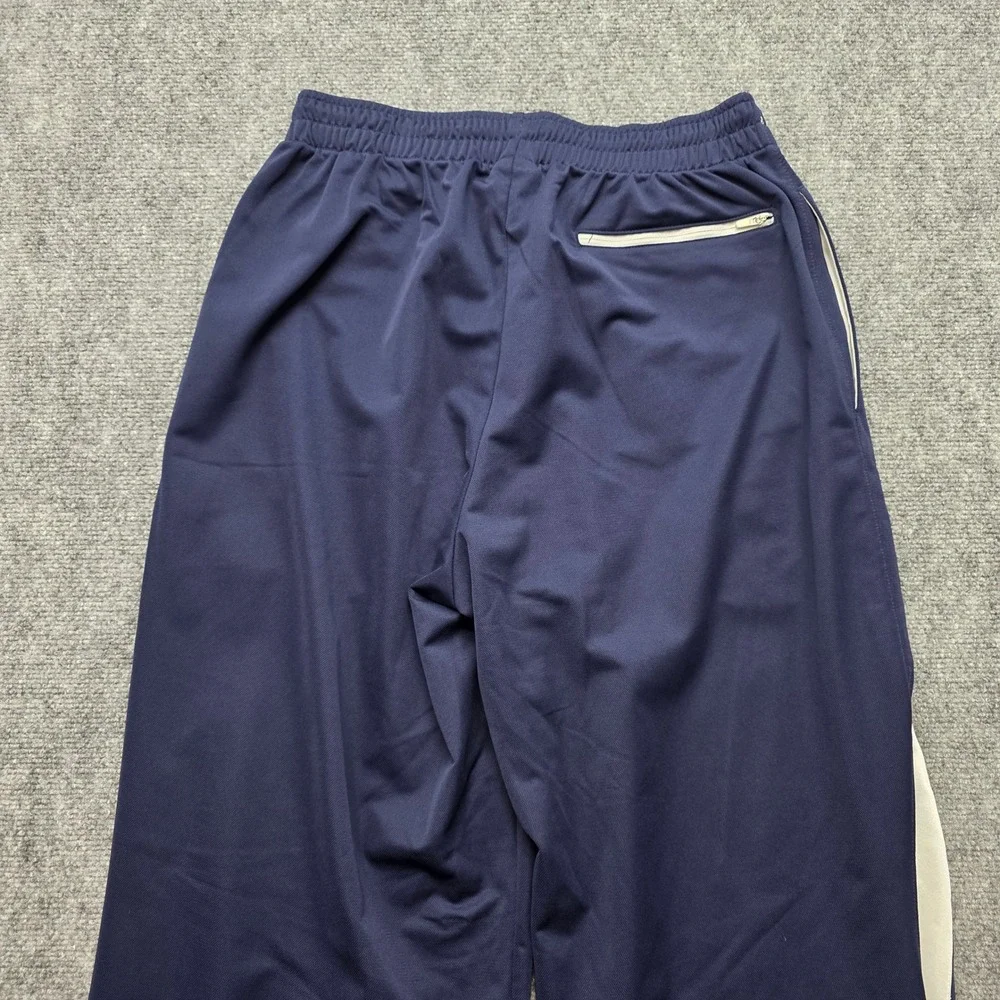 Jordan Mens Navy Blue White Stripe Track Pants Jumpman Logo Size M Ankle Zip Leg